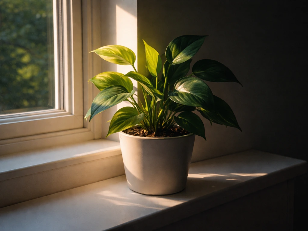 Green plant leaves with alternating bands of light and shadow suggesting day–night cycles.