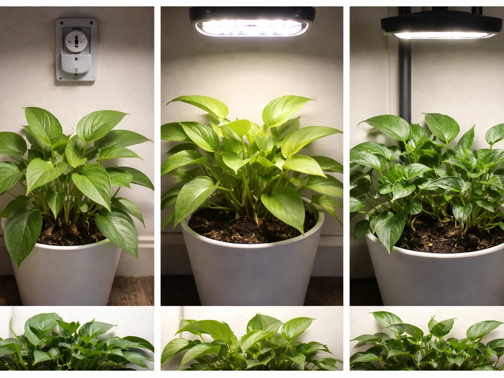 3-panel grid showing plant issues from off timer, undersized light, and insufficient coverage distance.